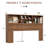 Modern Wood Bookcase Headboard with LED Lighting & Charging Station — Space-Saving Design for Queen & King Beds-1521460211-1521460208