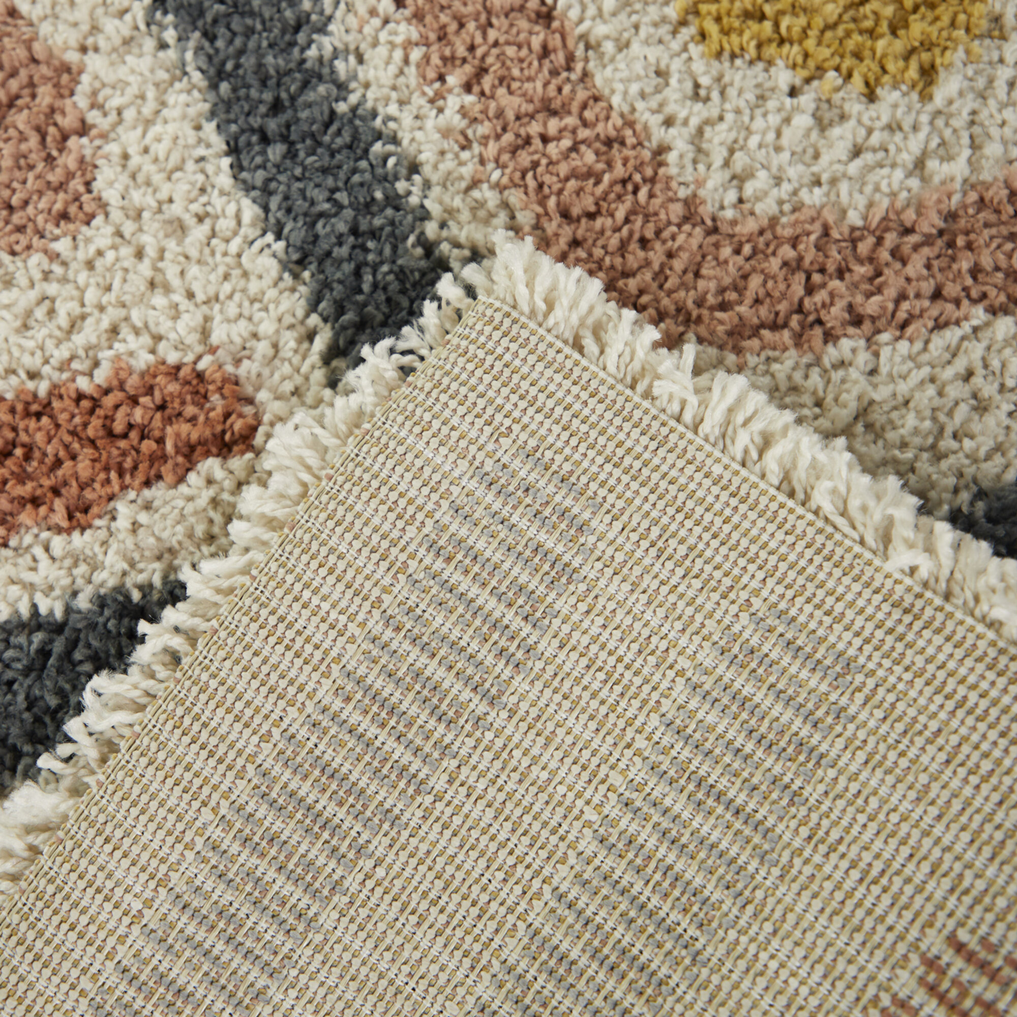 Alejandra Contemporary Rainbow Colored Shag Area Rug, Rectangle 6'7" x 9'