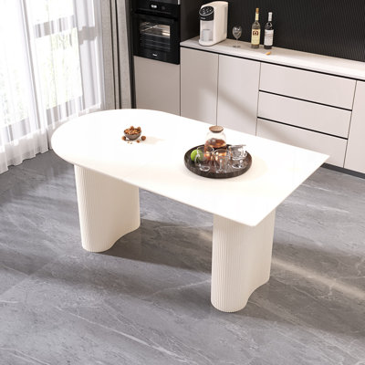 Table de salle à manger moderne, table d'appoint irrégulière, table de salle à manger