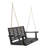 Relax On A Dark Grey Wood Porch Swing With Slat Seating In Grey, Frame, 44.00W X 19.75D Seat