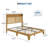 Full Bed Frame with Natural Rattan Headboard, Bohemian Bed Frame with LED Lights & Charging Station, 2 Tier Storage Headboard, Under Bed Storage, No Box Spring Needed-562551911