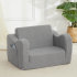 Canapé 2-en-1 pour tout-petits en sherpa pliable, Similicuir gris
