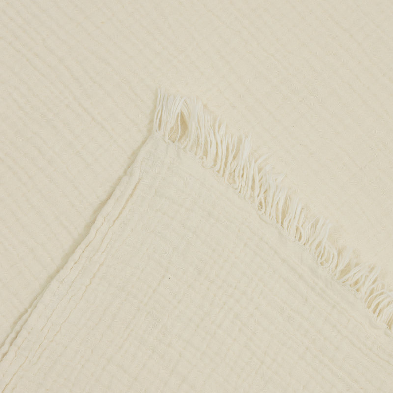 Jeté 100% coton Sandy Sandy, Naturel