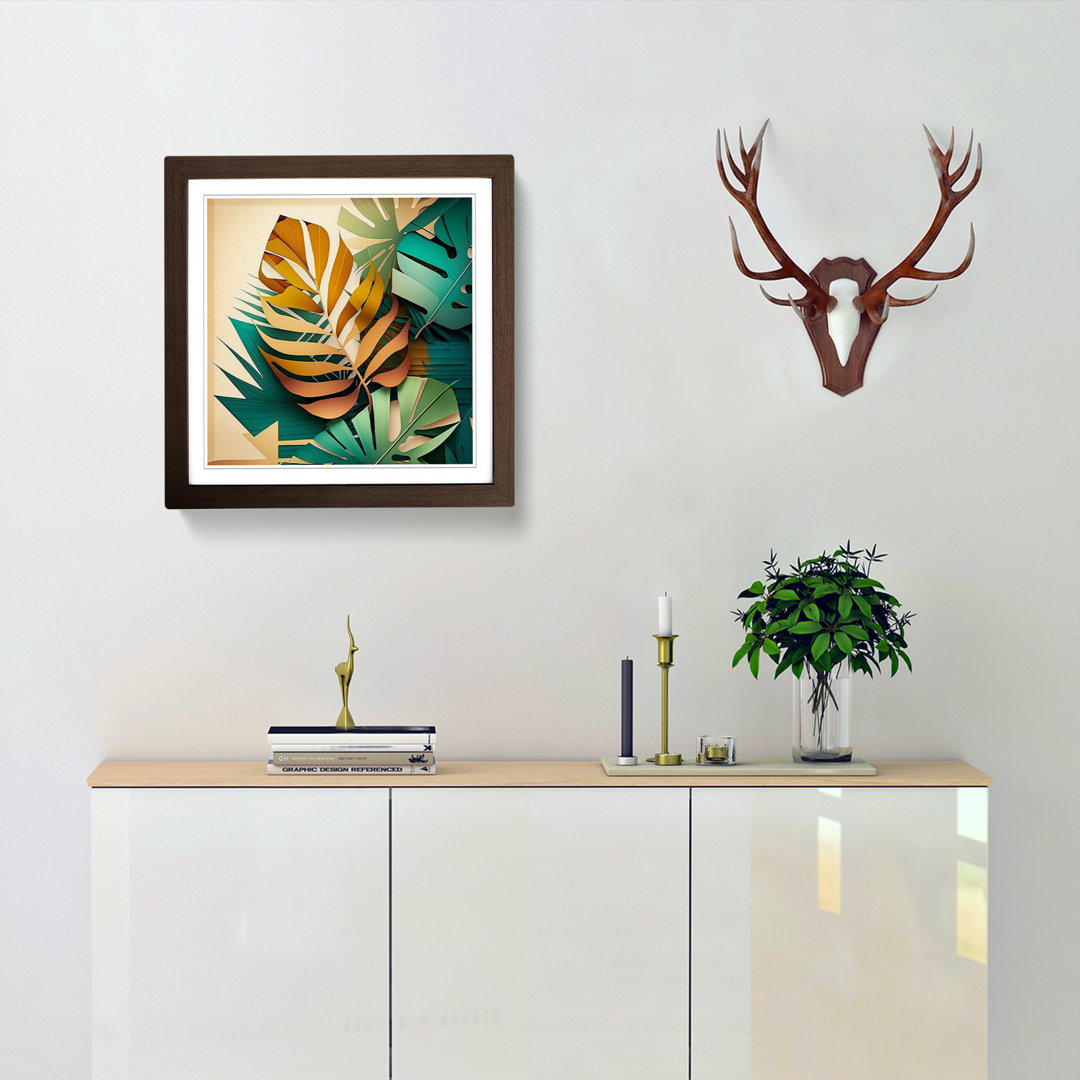 Palm Leaf Cubism - Framed Print