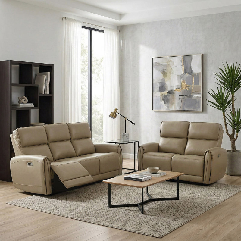 Ensemble de canapés électriques 2 pièces Lund, Beige