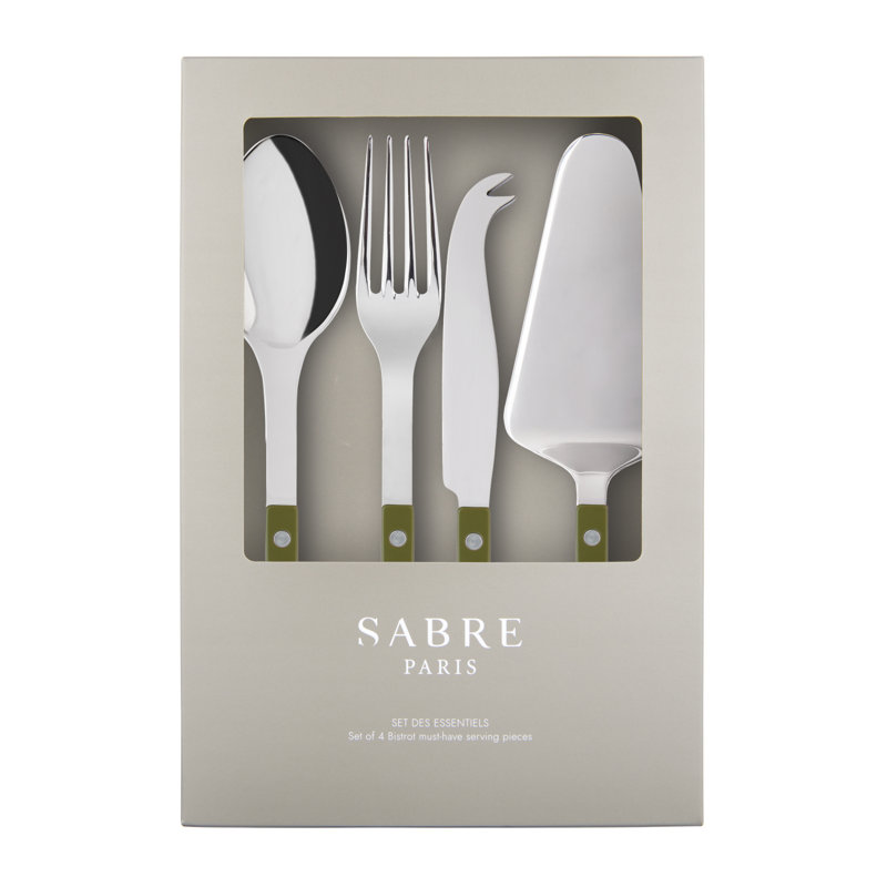 Bistrot Solid 4 - Piece Hostess Set, Green Fern