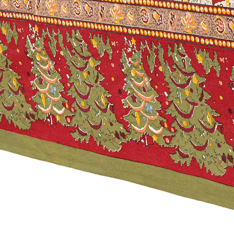 Noel Red and Green Handmade Floral Tablecloth 71x128