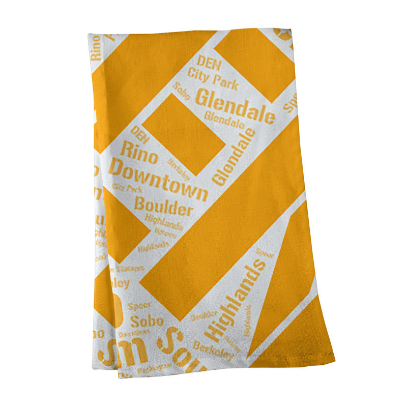 Cotton Tea Towel Kitchen Towel, Orange, Denver