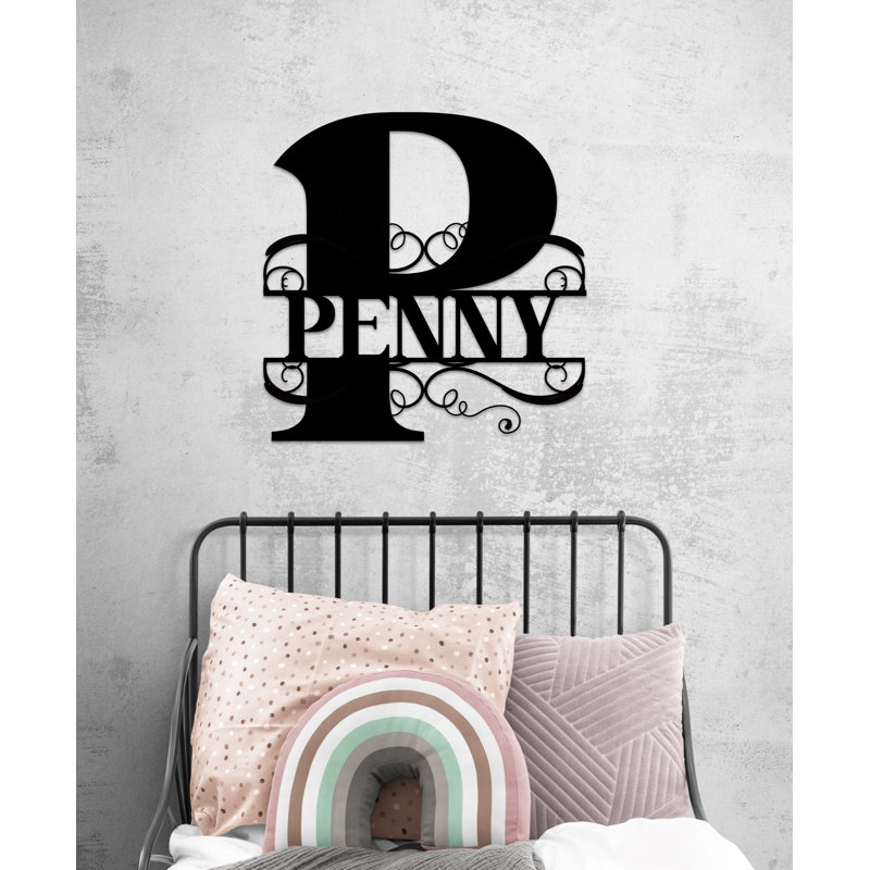 Panneau de nom en métal personnalisé, décor artistique mural personnalisé pour la saint-valentin, Oui, Noir mat