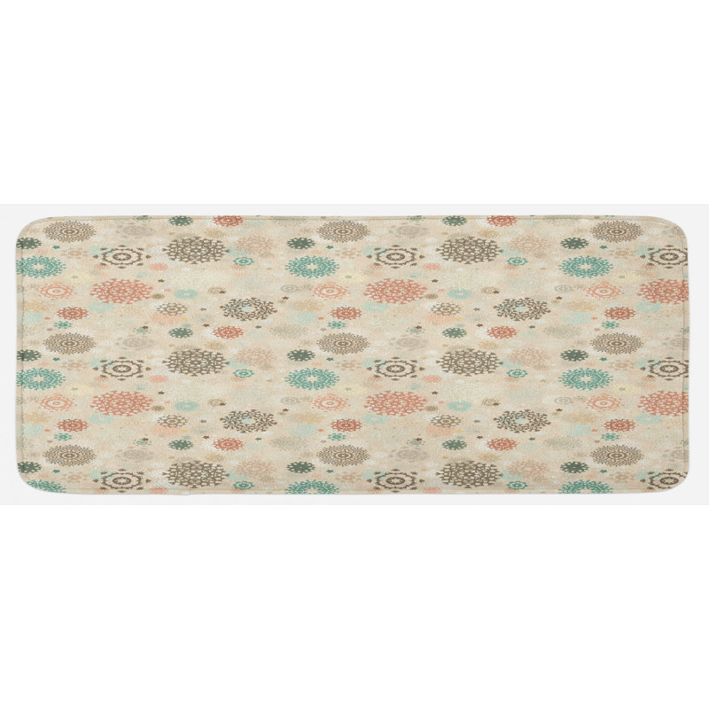 Tapis de cuisine rétro pastel multicolore