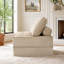 Fauteuil convertible sans dossier, fauteuil modulaire en velours côtelé avec coussins-804972631