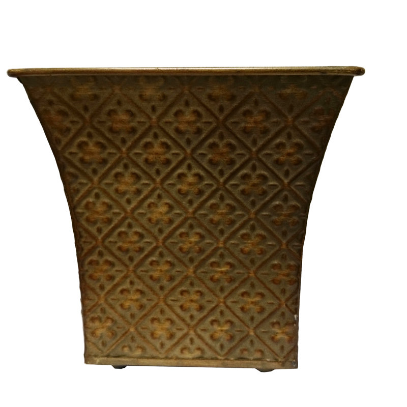 Swampscott Metal Pot Planter, Dark Green