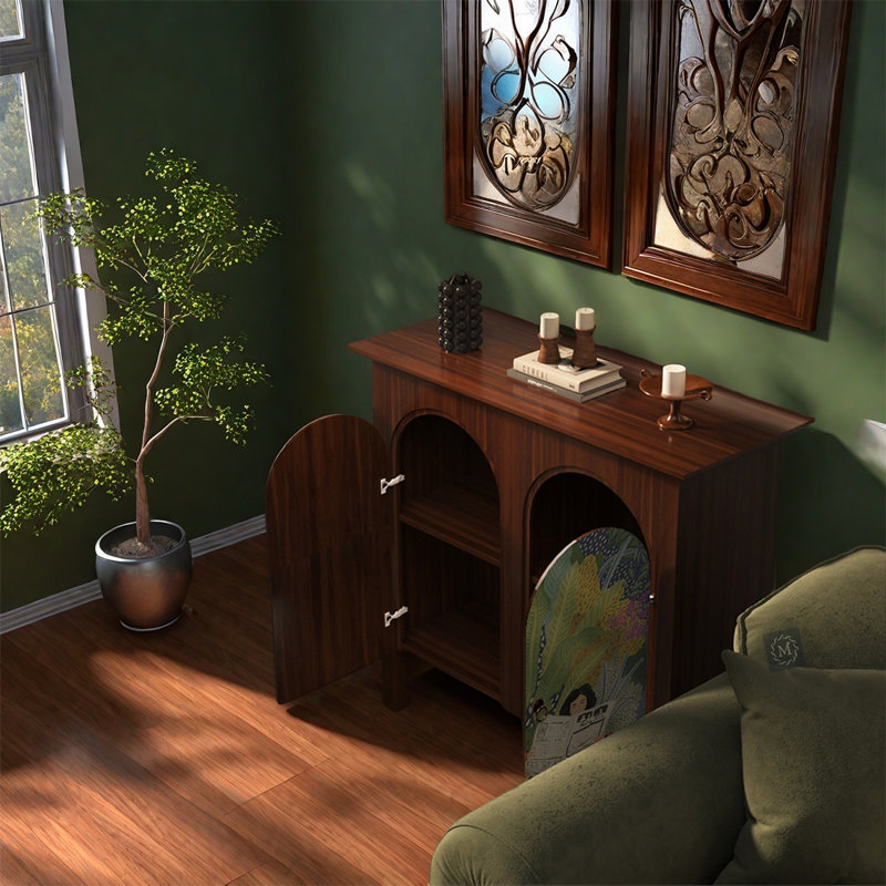Armoire décorative en noyer avec rangement
