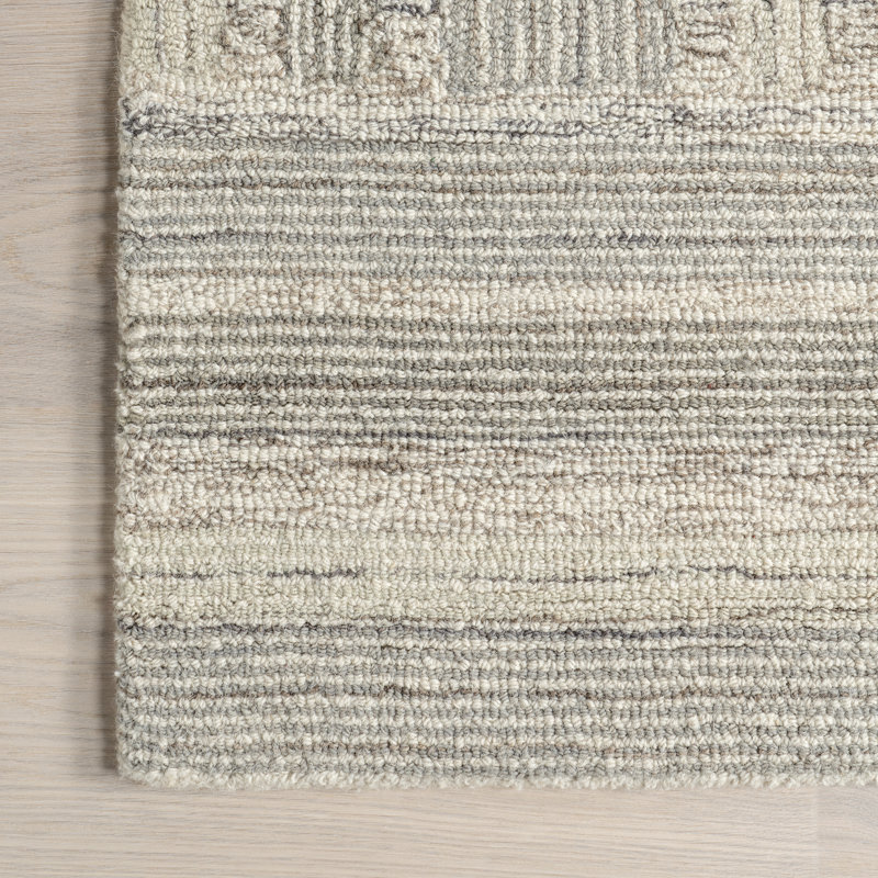 Tapis rayé en laine F601D3508FBA4E8B85557B322281A499, Rectangle 7 pi 6 po x 9 pi 6 po