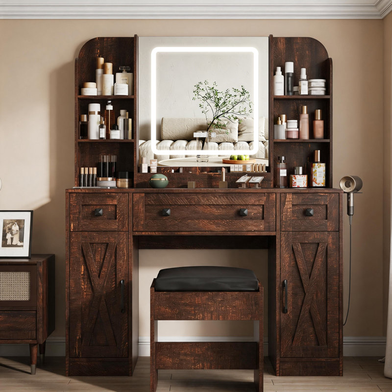 Coiffeuse Kahala, Brun