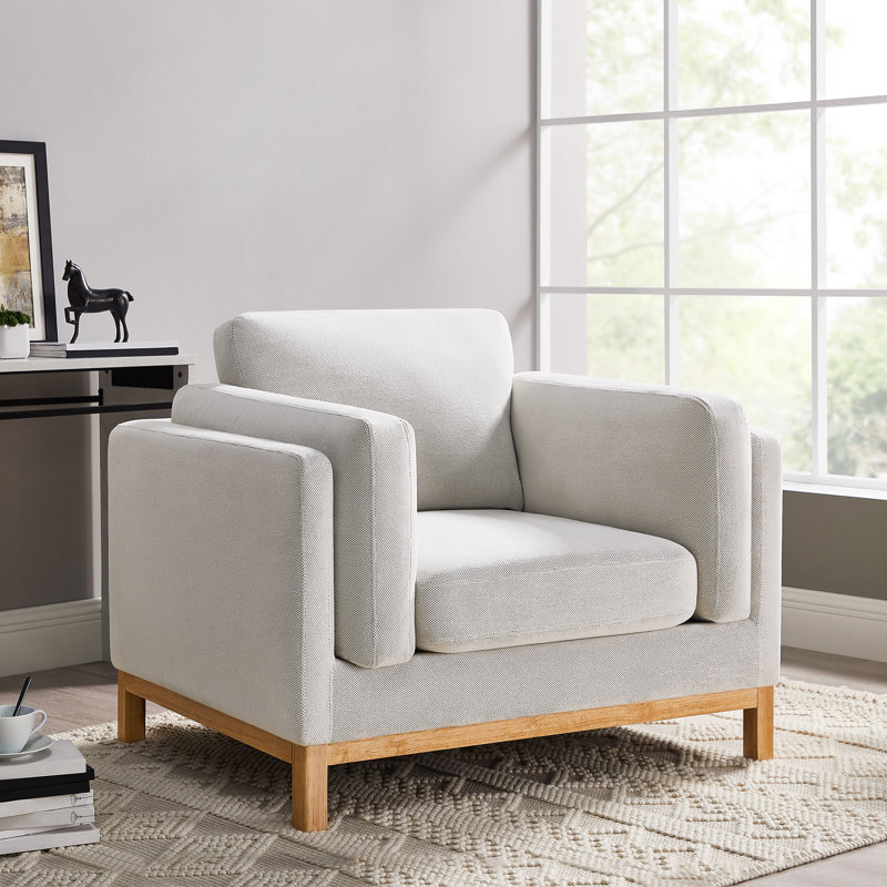 Fauteuil d'appoint surdimensionné 41,34 po Chanequa, Chenille beige
