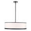 Luminaire suspendu Paynter - finition noire - abat-jour en tissu blanc coquille d'œuf doux - l 24,02 po - 4 lumières