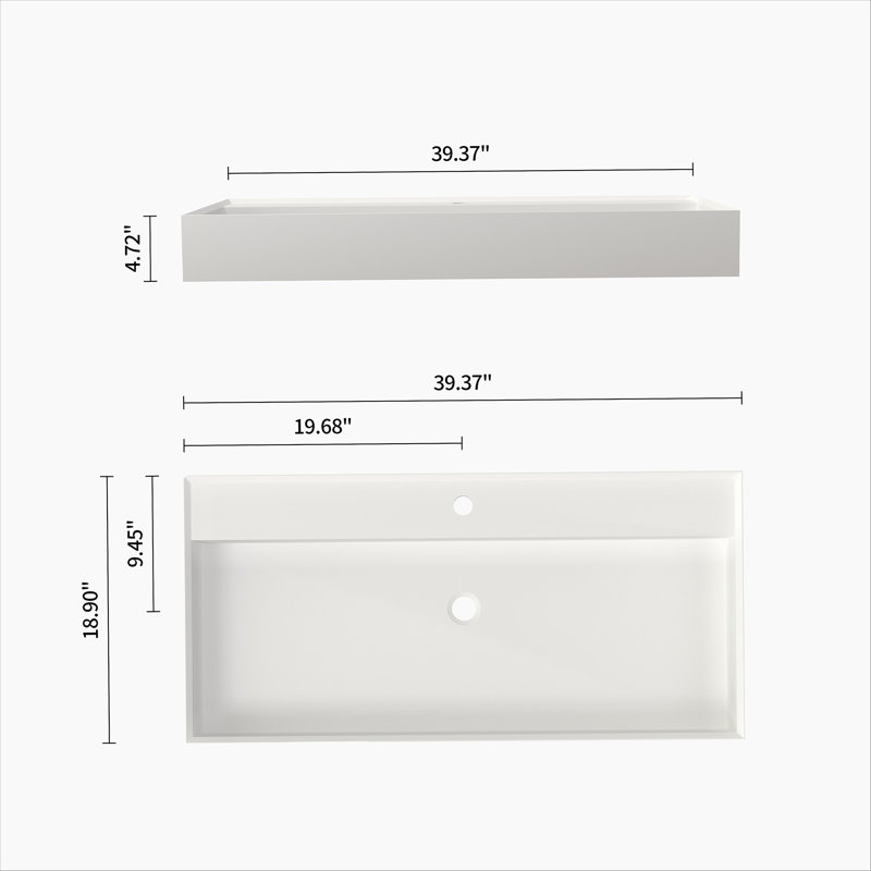 Stone Resin Solid Surface Bathroom Vanity Basin Sink