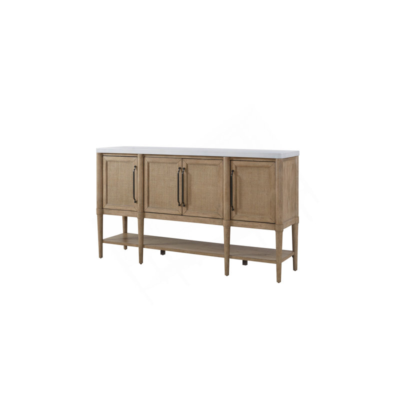 Cement Topped Server With Cane Insets
