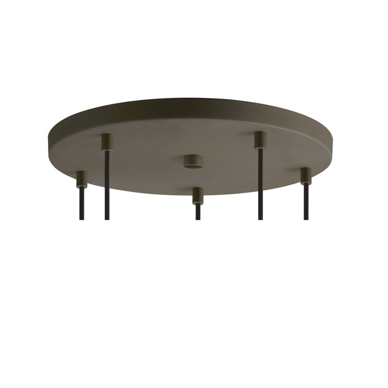 Luminaire suspendu pour grappe 5 lumières Pinnix, Laiton antique / Bronze