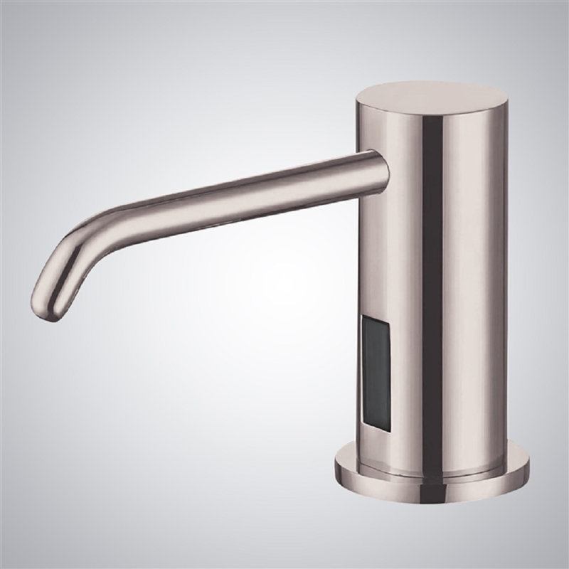Automatic Sensor Deck Mounted Liquid Soap Dispenser Brushed Nickel Finish