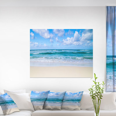 Serene Blue Tropical Beach - Photographie sur toile tendue