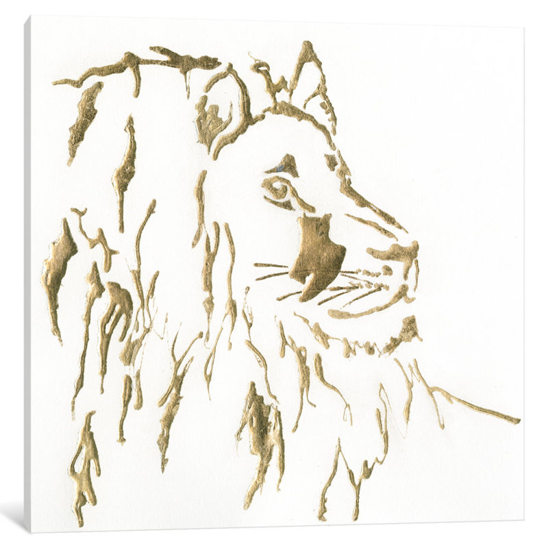 « gilded lion », impression sur toile, H 48 po x l 48 po x P 1,5 po, Pas de tapis, Toile tendue