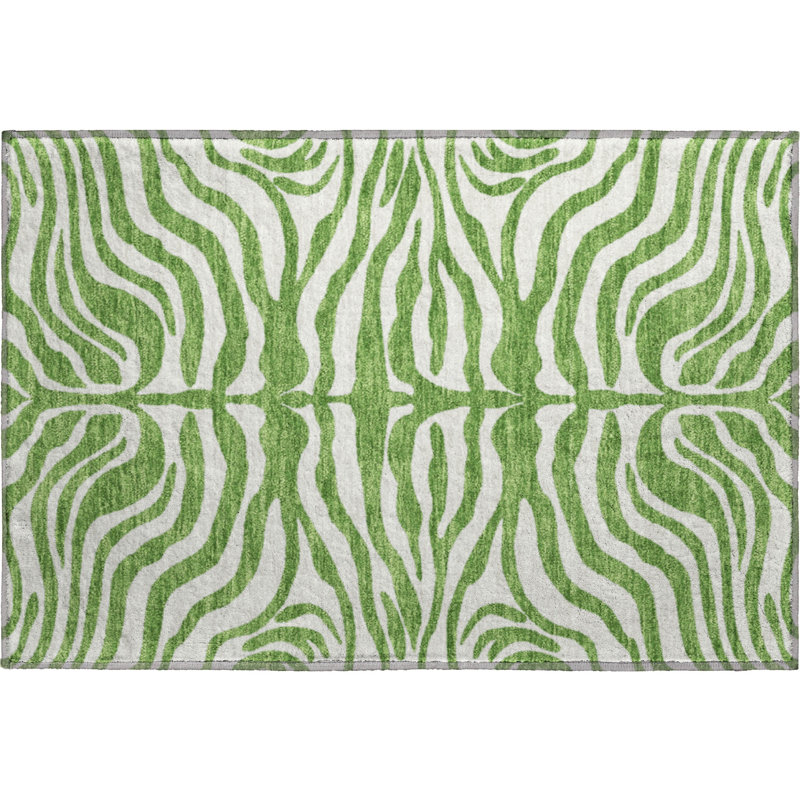 Premium Machine Washable Goulven AMF1042 Animal Print Rug, Rectangle 1'8" x 2'6"
