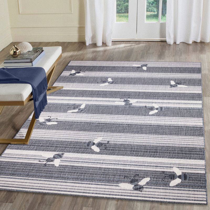 Jossue Power Loom Polypropylene Navy Rug