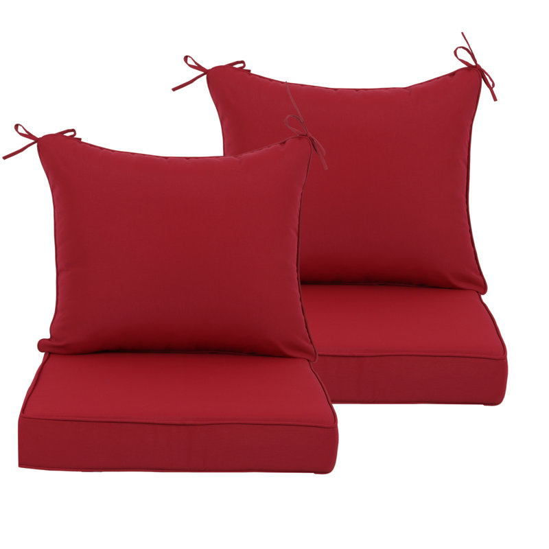 Outdoor Deep Seat Cushions 24 X 24In,Waterproof Fade Resistant Replacement Seat Cushions With Handle And Remove Cover, Patio Cushions For Outdoor Furniture,Bench,Garden