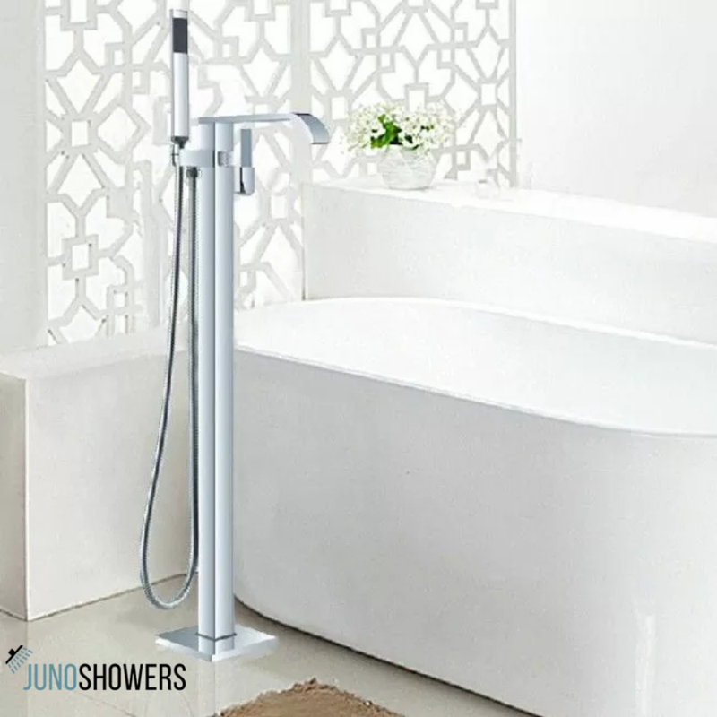 Robinet de lavabo de salle de bain chromé à poignée simple avec design compact
