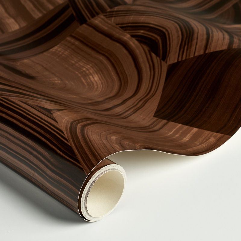 Schumacher x Miles Redd Agate Slice Wallpaper, 27' L x 27" W, Tigers Eye