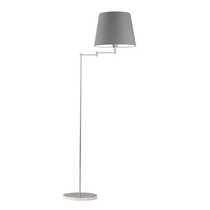 Askegard 165cm Swing Arm Floor Lamp, Silver, Grey