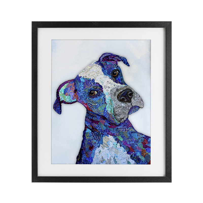 «Loverboy Dog Portrait», reproduction encadrée sous verre, design par Lisa Morales, H 21 po x l 17 po, Cadre noir minuit