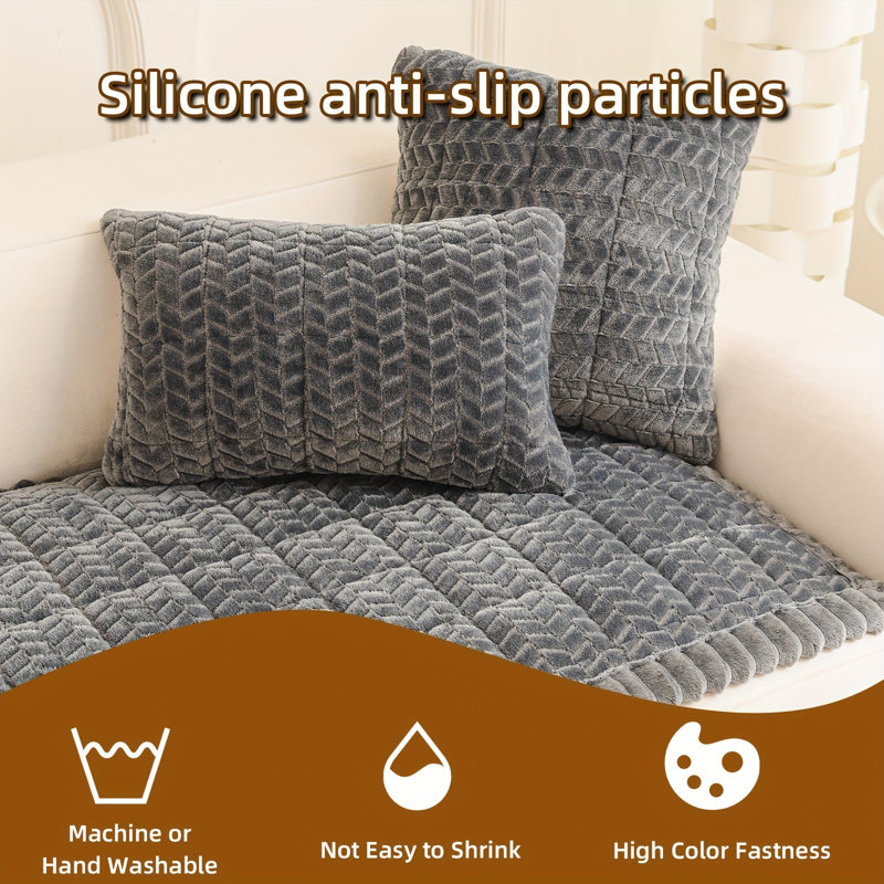 Coussin de canapé en velours côtelé doux, Gris, H 59,06 po x l 28 po