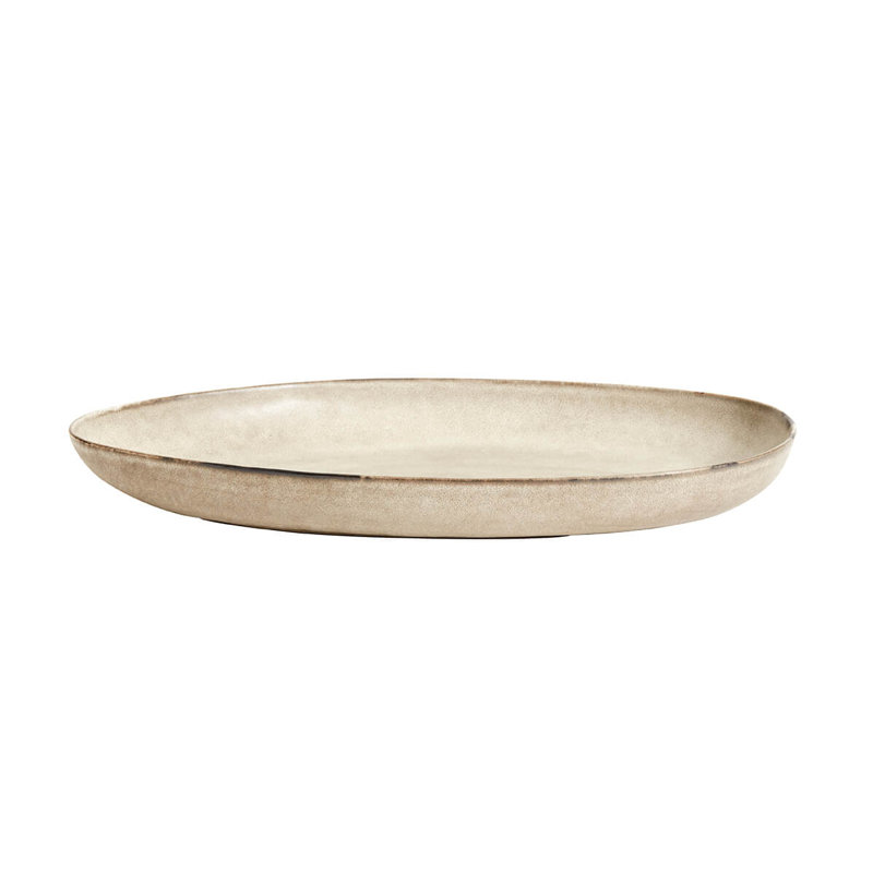 Ceramic / Porcelain Tray, 1.7" H x 17" W x 9.8" D, Oyster