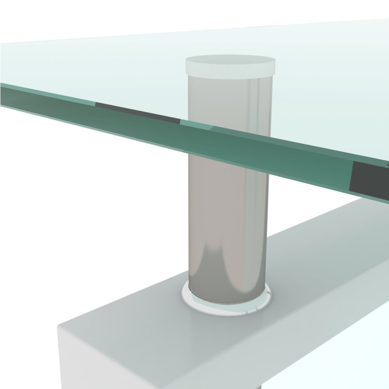 Table basse rectangulaire en verre, White