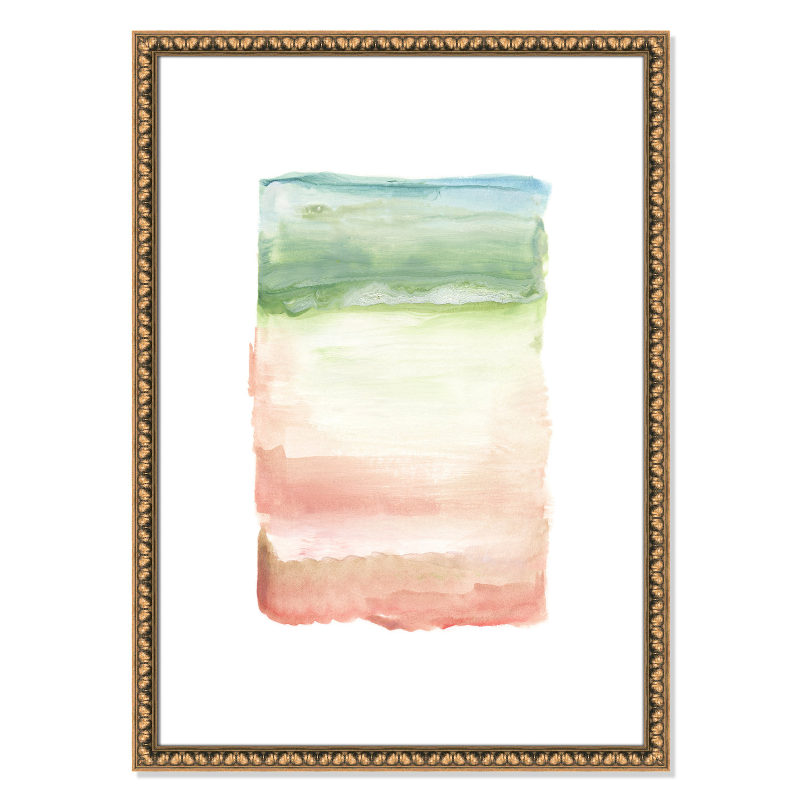 Skye I - Picture Frame Print on Paper, Gold Bead Framed Paper, 36.5" H x 26.5" W x 1.13" D