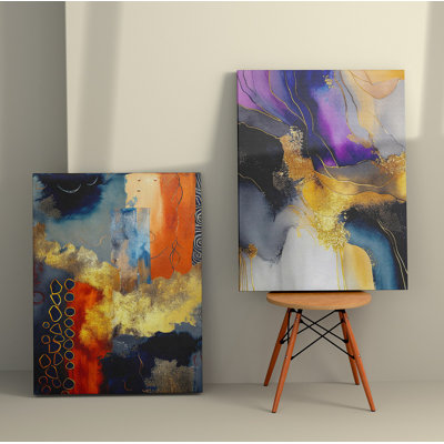 Stunning Decorative Canvas Painting Set (2 Pieces), 27.6 x 39.4 inches Each | 100% Canvas with Durable Wooden Frame | Perfect for Living Room, Bedroom, or Office Decor, Eye-Catching Artwork for Modern Spaces