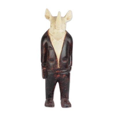Sculpture en bois Leisa Cool Rhino
