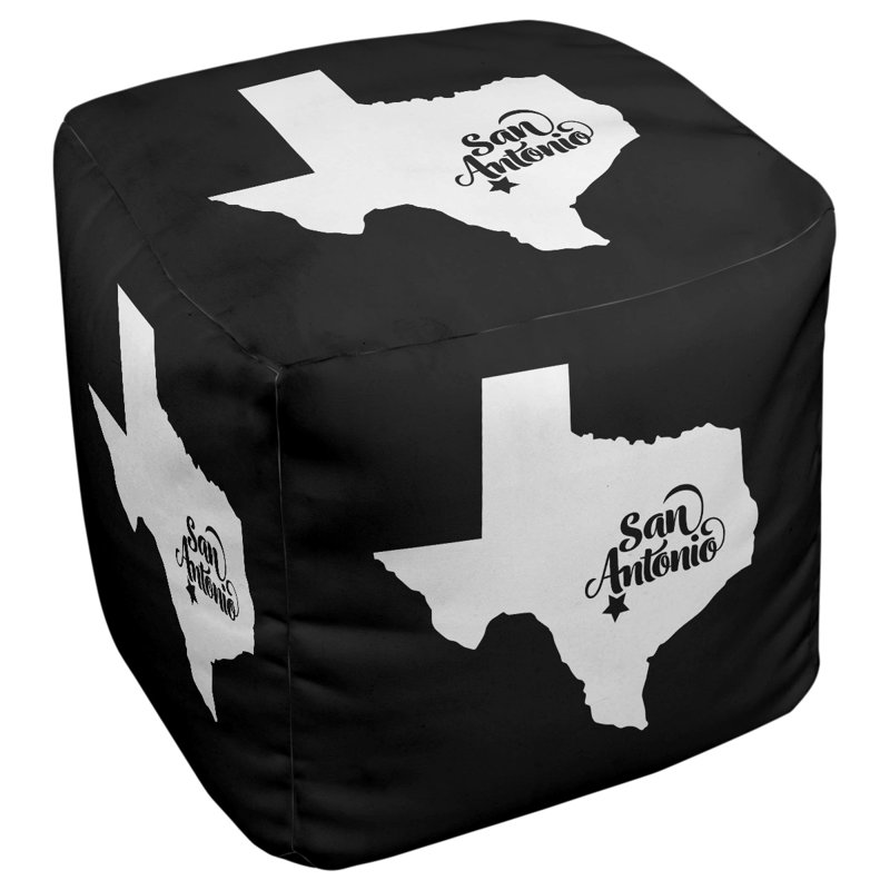 Repose-pieds cube san antonio texas, Noir
