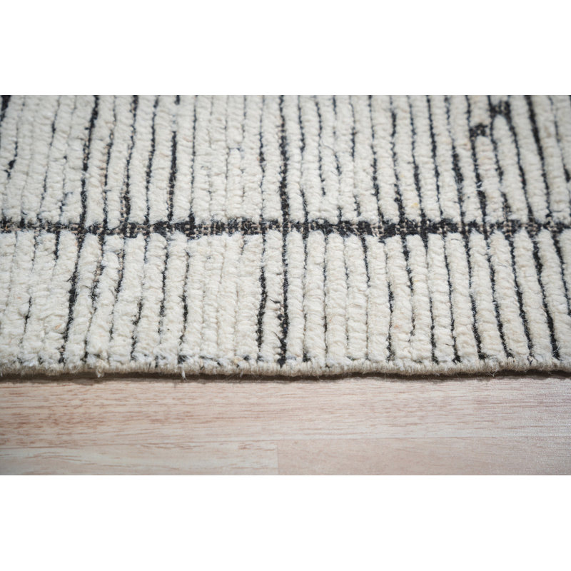 Tapis transitionnel contemporain en laine noué à la main Elegant Marrakech Ivory