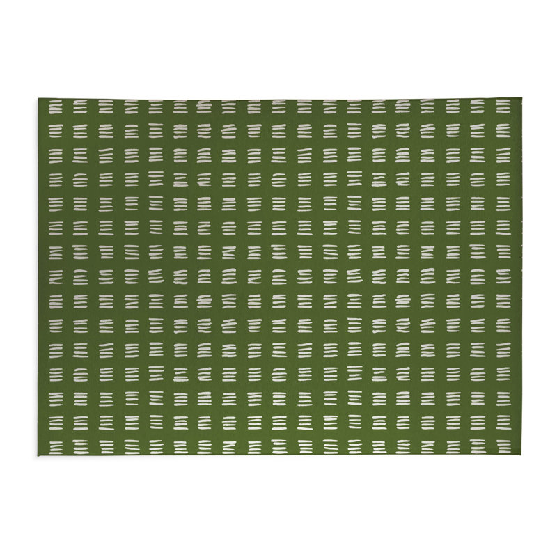 Tapis de cuisine Dash, Rectangle 5' x 7', Olive Green Checkered