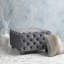 Velours gris de style moderne avec touche décorative, l 29,77 po x P 18,72 po, largeur, profondeur, hauteur
