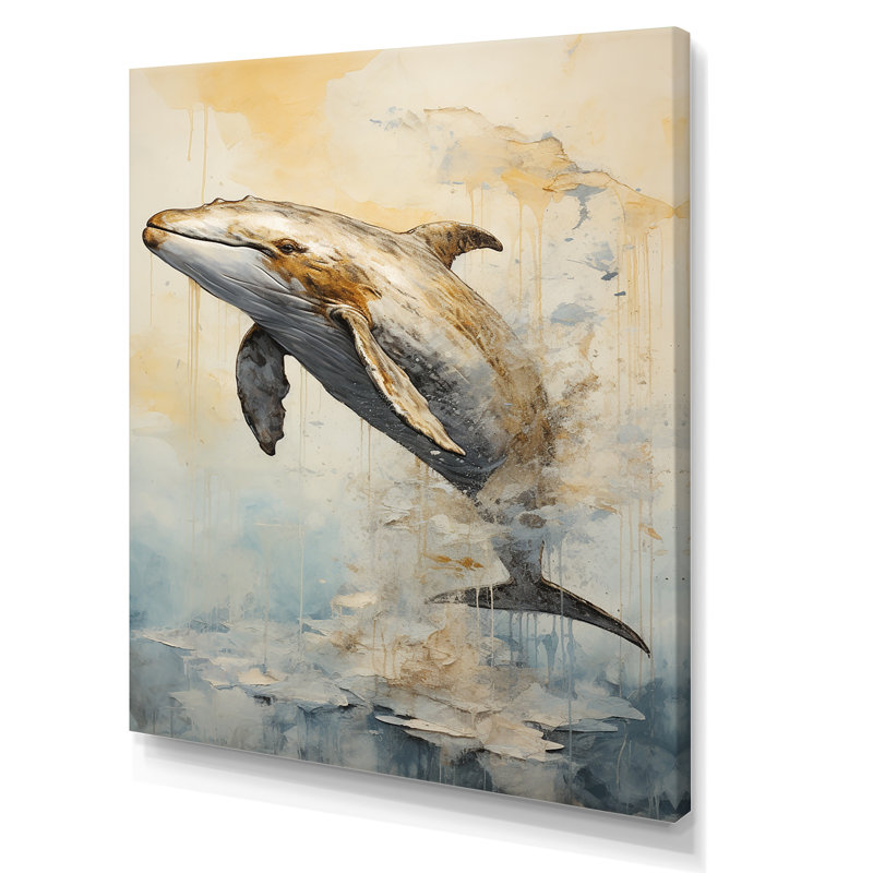 «Breaching Whale» sur impression sur toile, H 32 po x l 24 po x P 1 po, Toile tendue