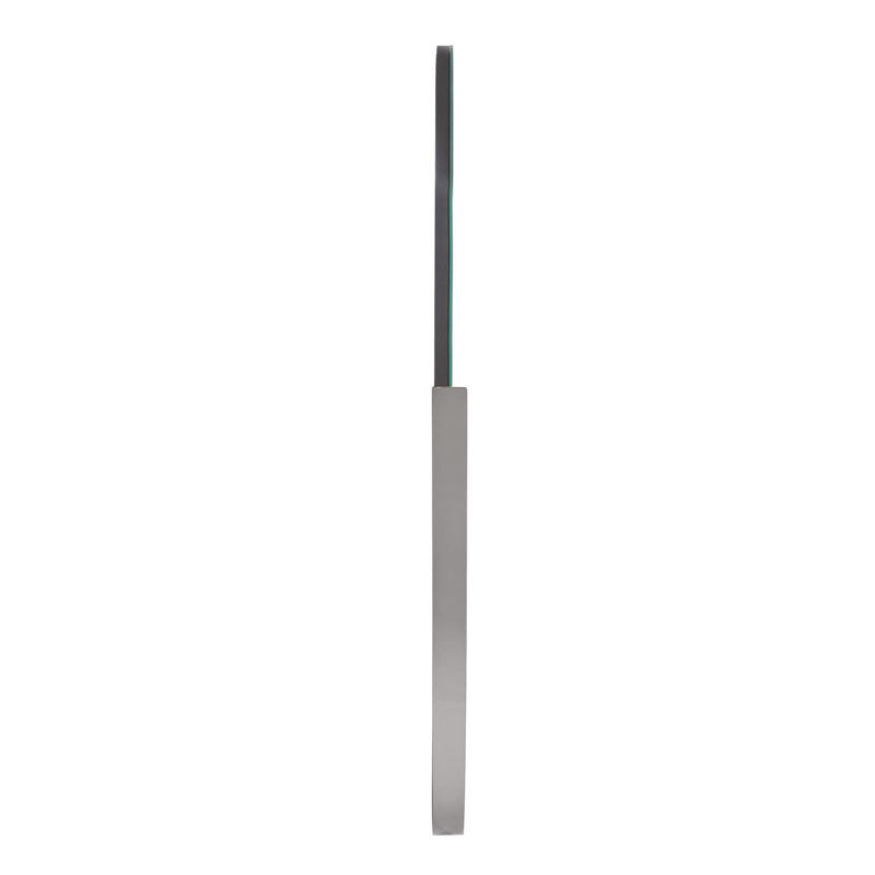 Dante Oval Stainless Steel Beveled Mirror, Stainless Steel
