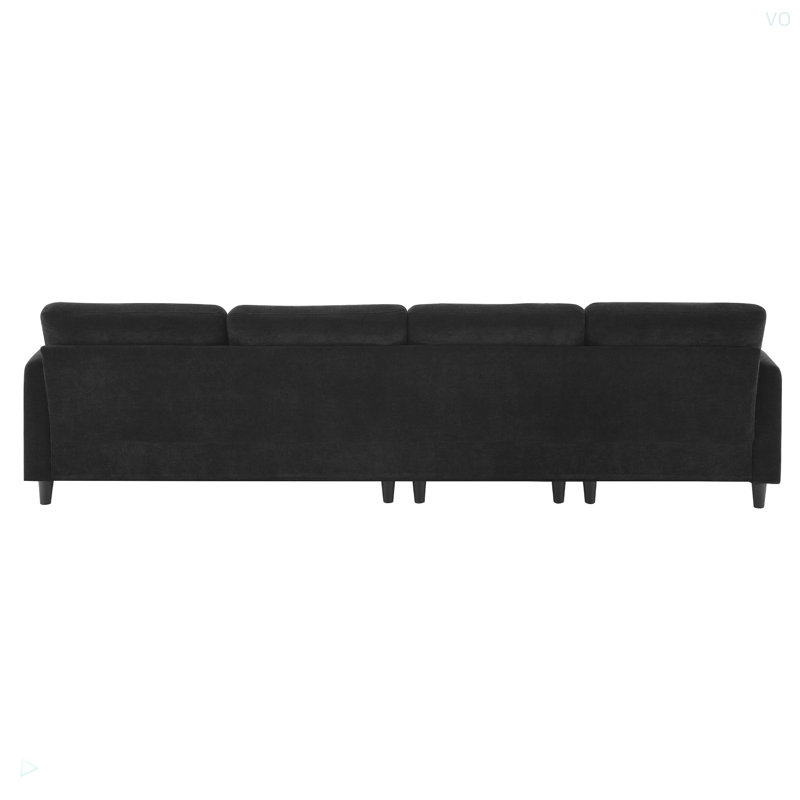 Canapé modulaire en L Cloud Chenille, Chenille noir