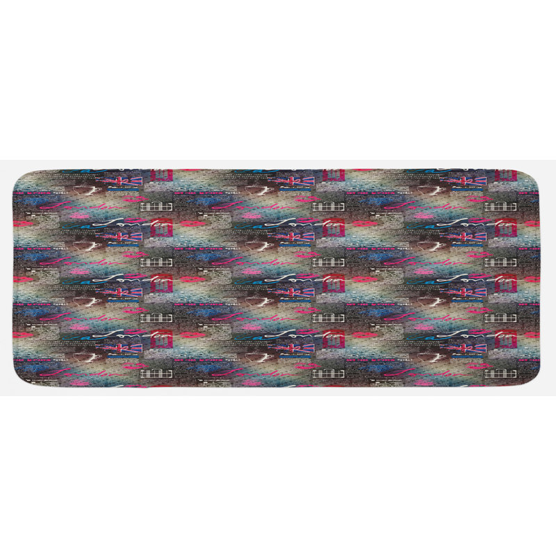 Tapis de cuisine multicolore Grungy