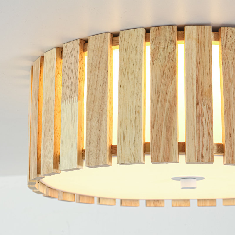 Plafonnier encastré 14 po à DEL en bois