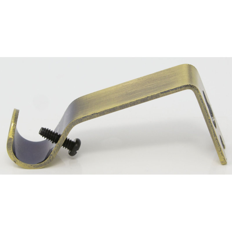 Support de rideau non réglable Peterkin, Laiton antique, H 3 po x l 1,375 po x P 1 po